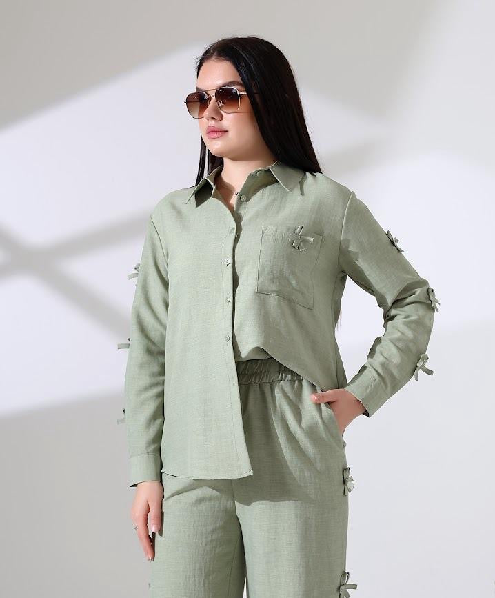 Rubana Linen Set - Mint Green