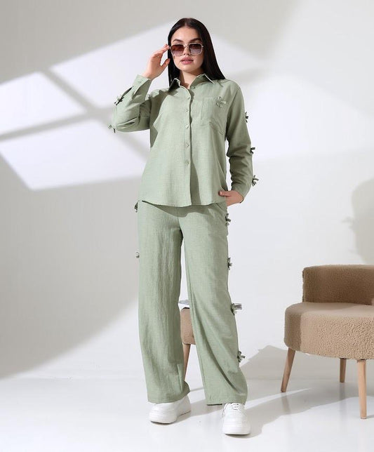 Rubana Linen Set - Mint Green